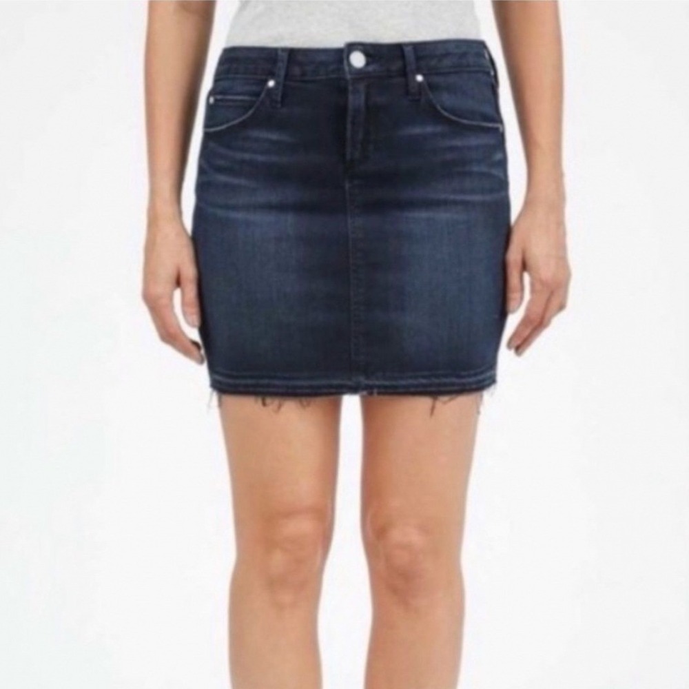 Articles of Society Stacy Denim Mini Skirt in Bath, Dark Denim, Size 29, Stretch